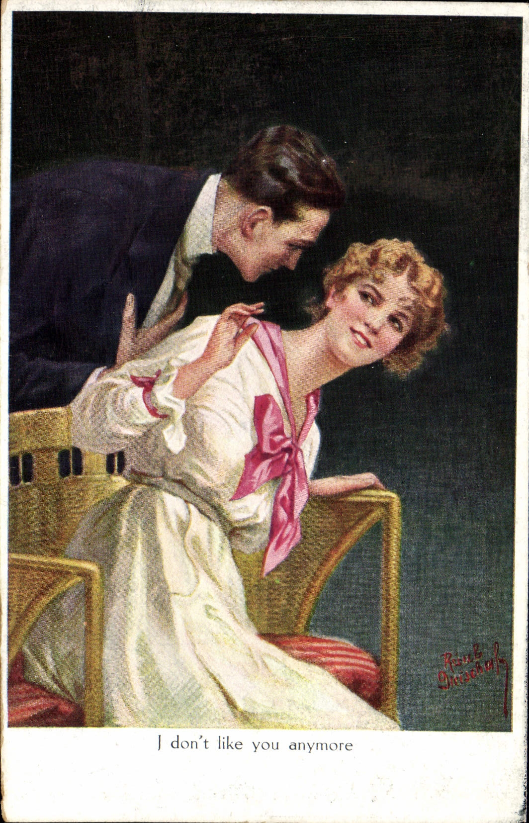 VINTAGE POSTCARD Woman I don' T like you anymore