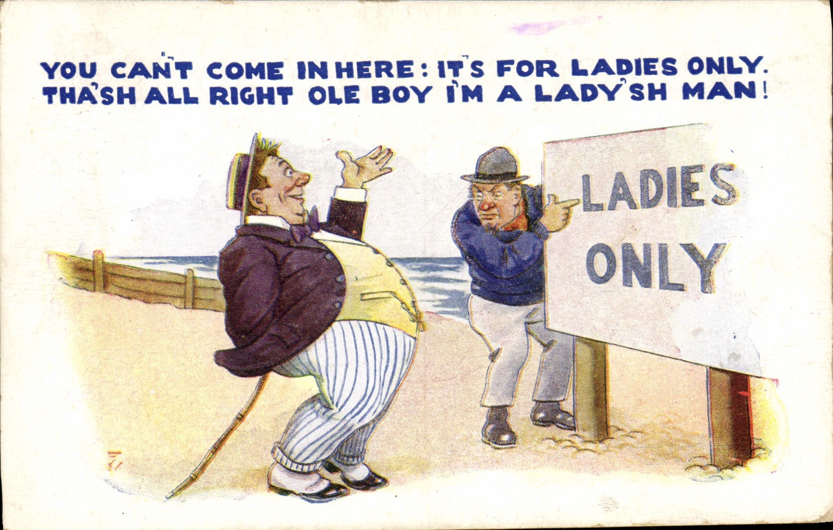 VINTAGE POSTCARD Humor Ladies only
