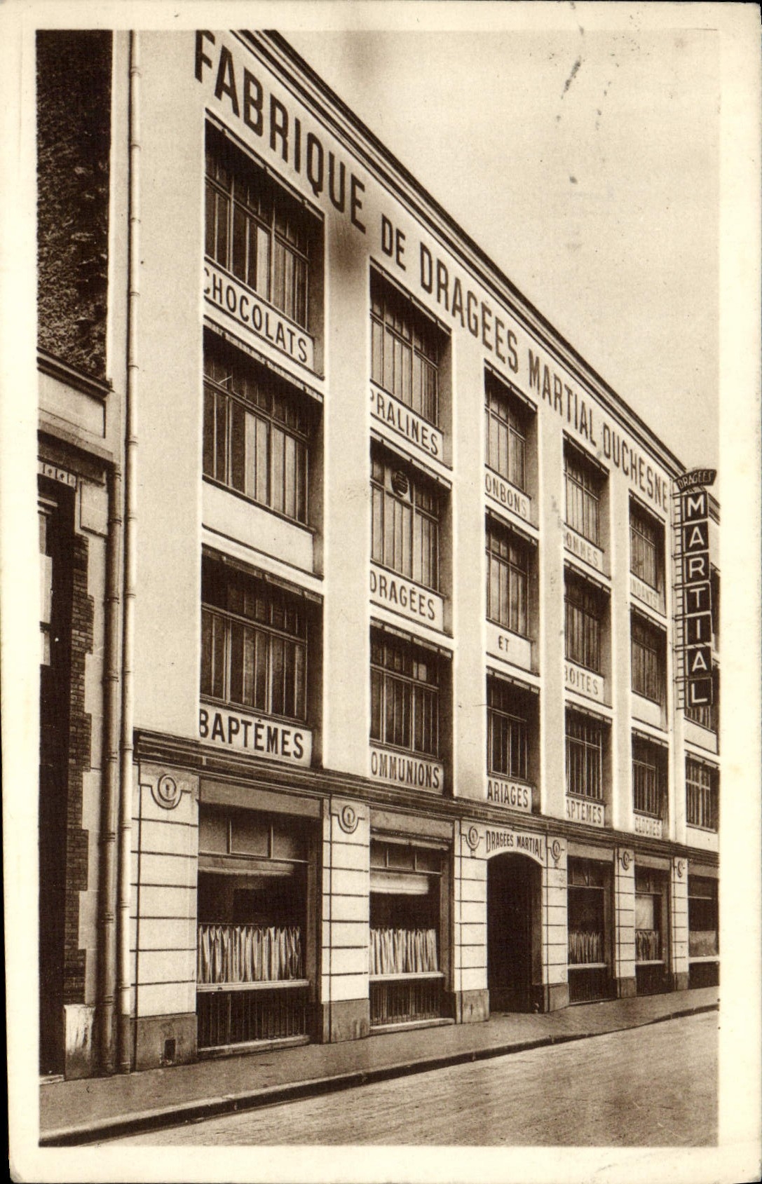 VINTAGE POSTCARD Paris the factory of dragees Martial Street Planchat
