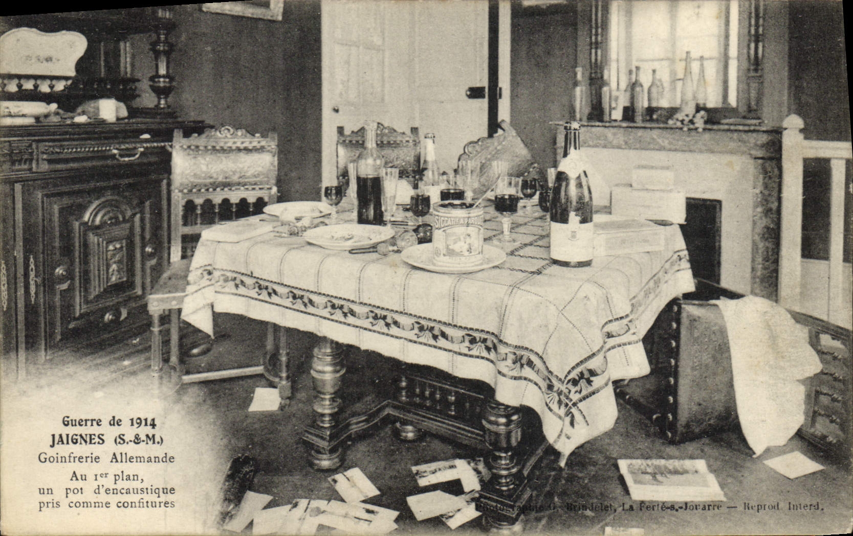 VINTAGE POSTCARD Jaignes Goinfrerie German Jams