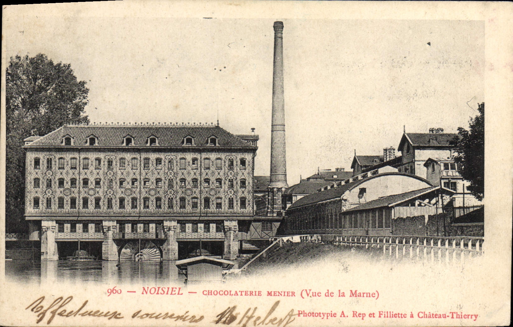 VINTAGE POSTCARD Noisiel Menier Chocolate factory Seen of the Marne