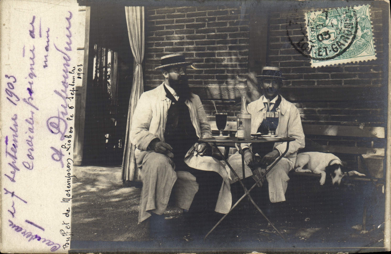 Real photo Dresser of Mosempron Lisboa 1903 alcohol Drinker Portugal TOP