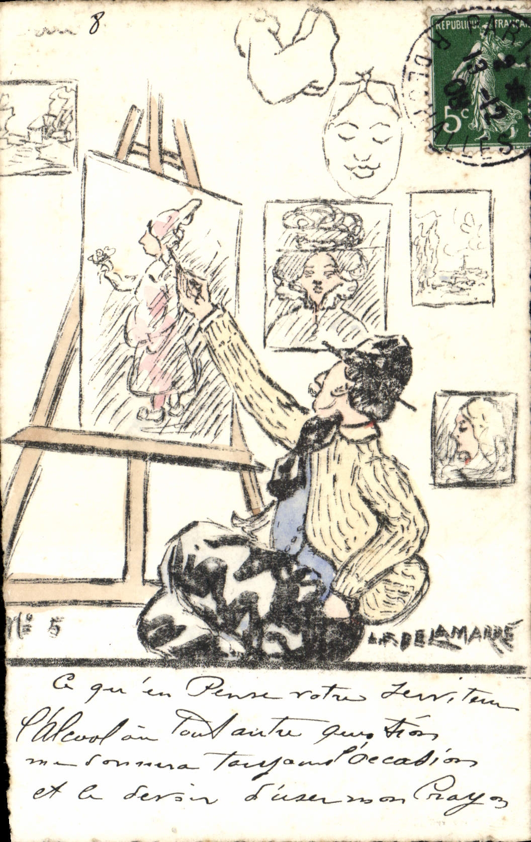 VINTAGE POSTCARD Delamarre Illustrator