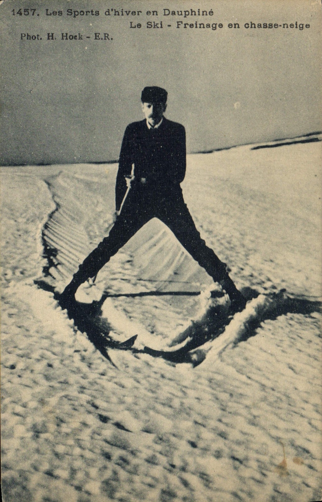 CPA Sports d'hiver Ski Dauphine Le ski Freinage en chasse neige
