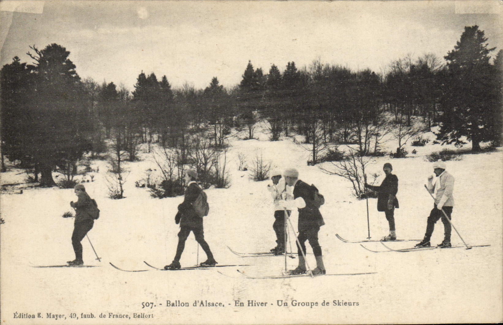 CPA Sports d'hiver Ski Ballon d'Alsace Un groupe de skieurs