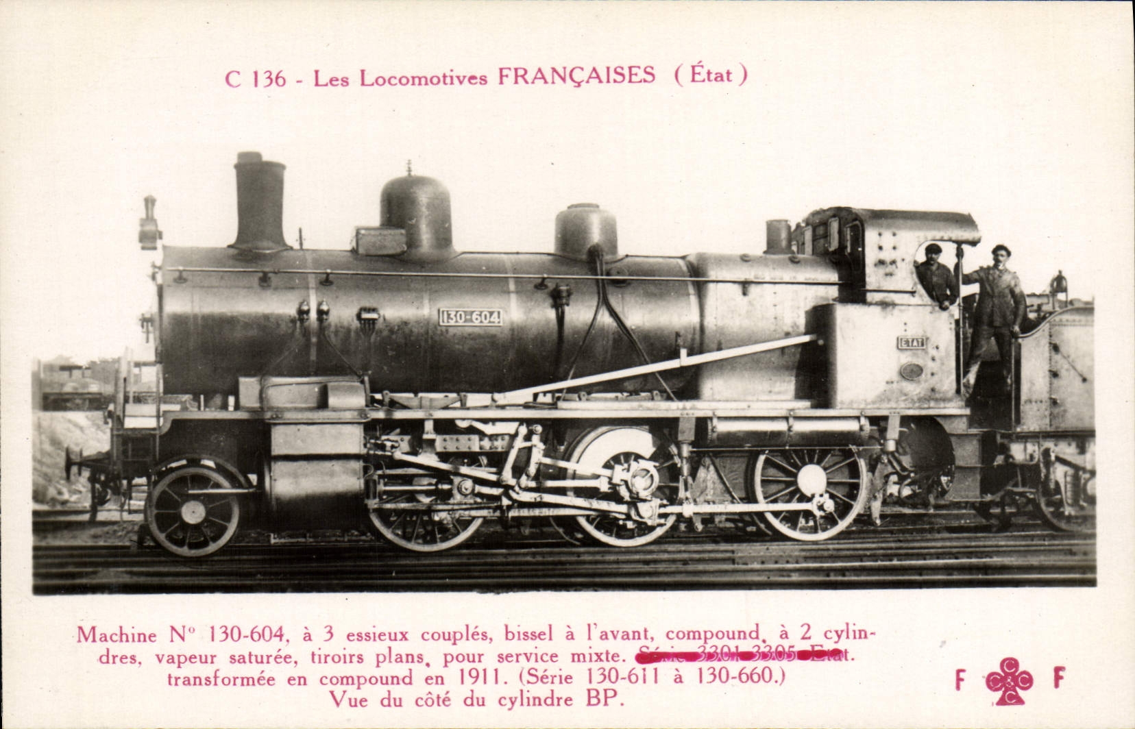 CPA Train Locomotive Machine 130 604