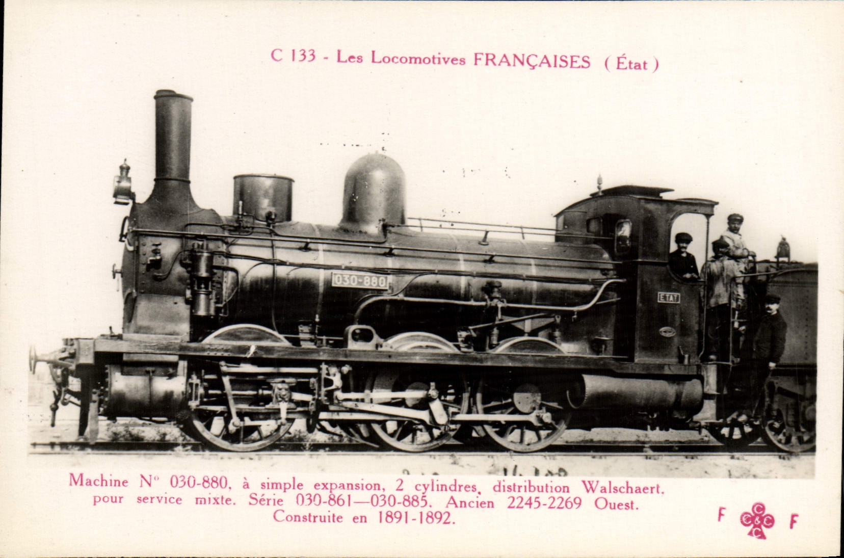 VINTAGE POSTCARD Train Engine Machine 030.880 Walschaert Distribution