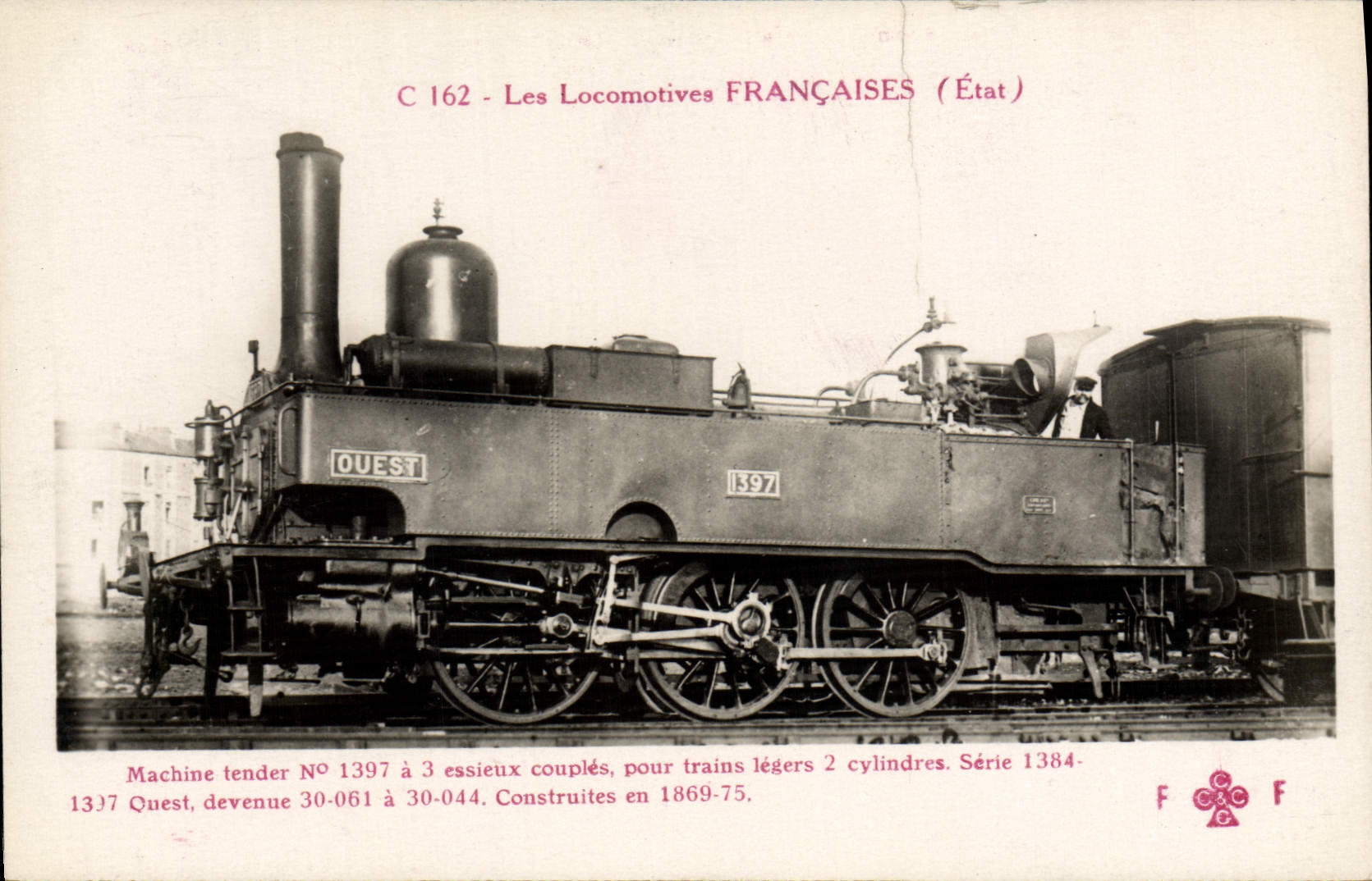 CPA Train Locomotive Machine tender 1397