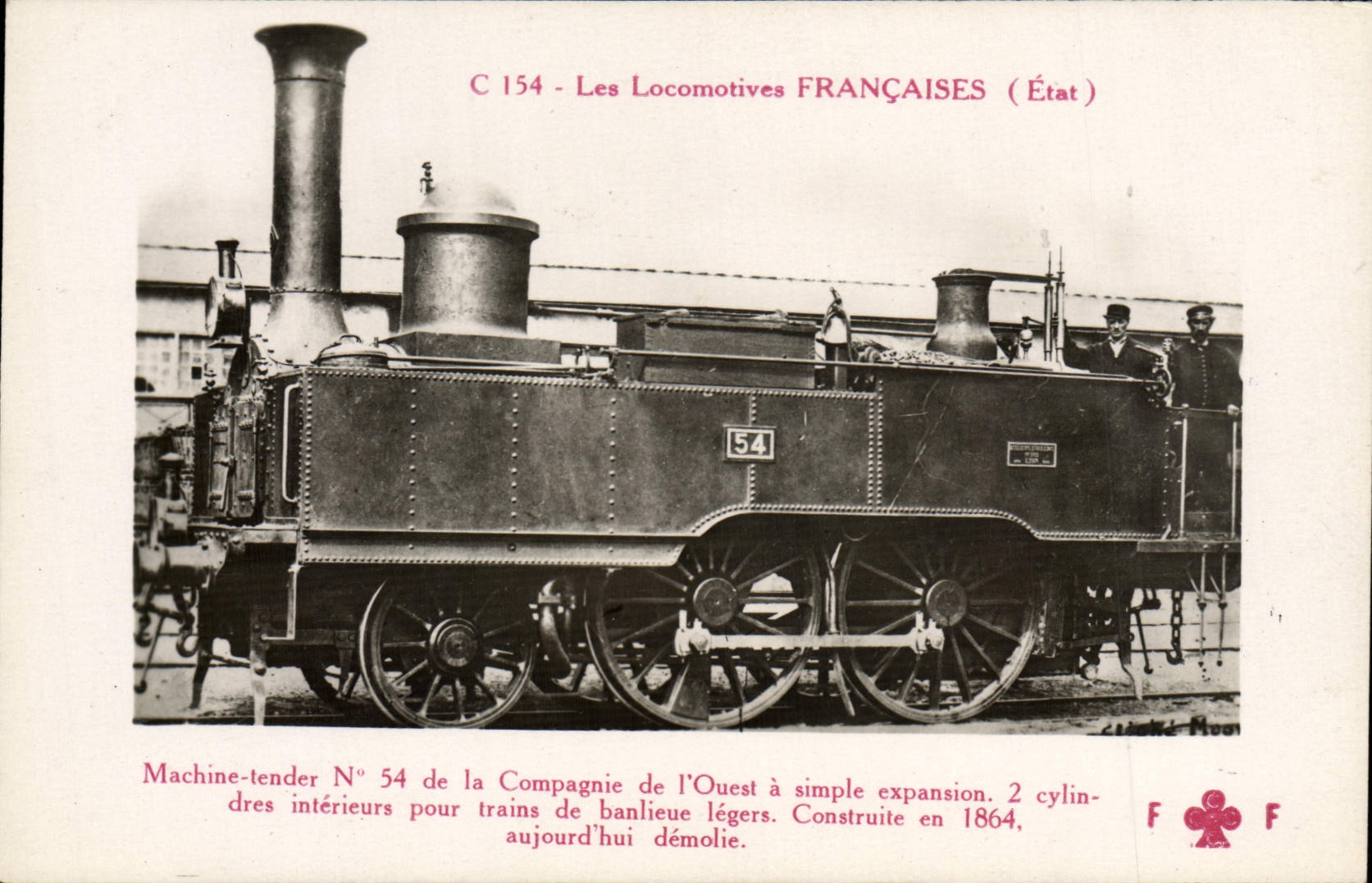 CPA Train Locomotive Machine tender 54 de la Compagnie de l'Ouest 