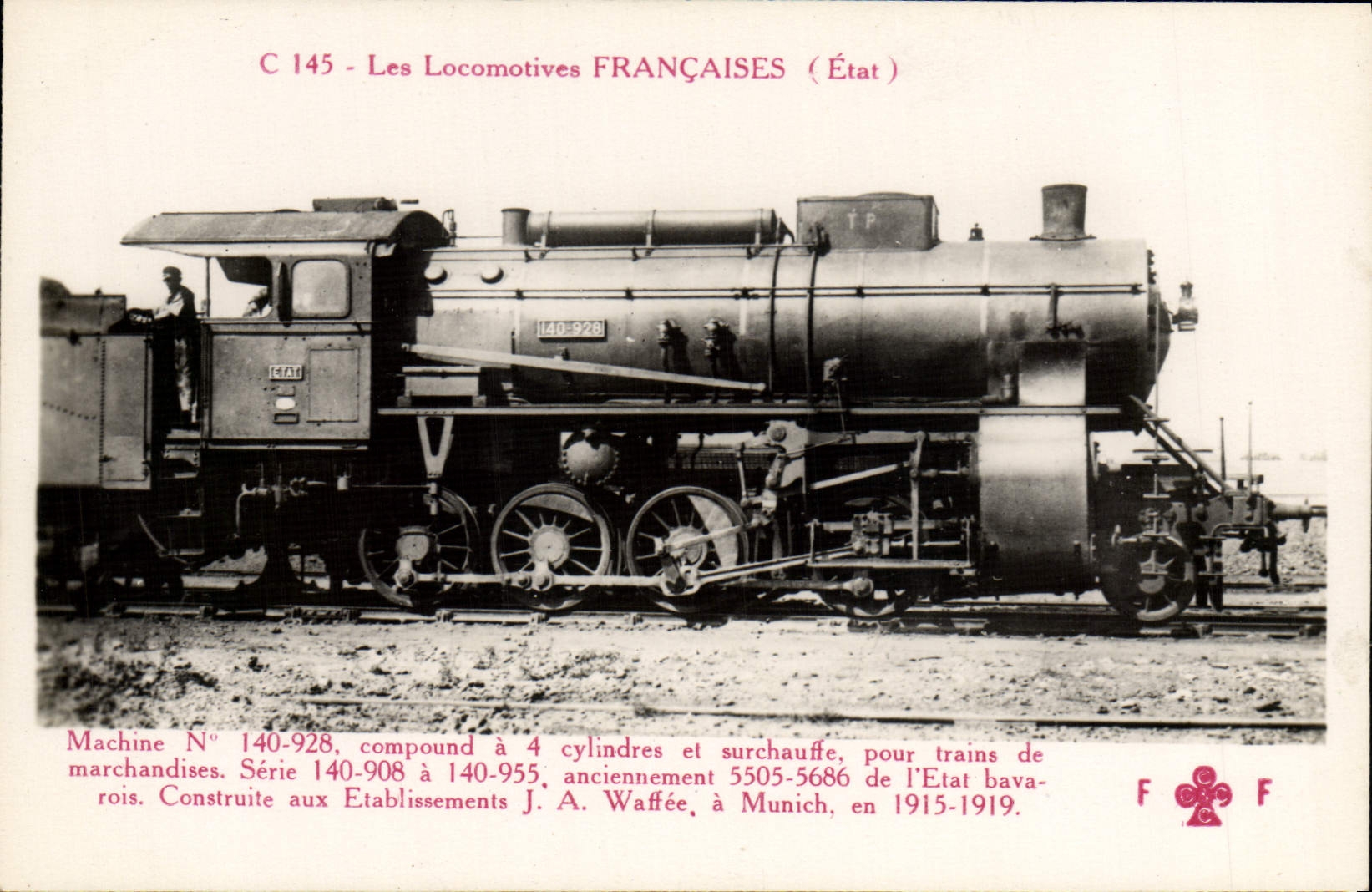 CPA Train Locomotive Machine 140 928