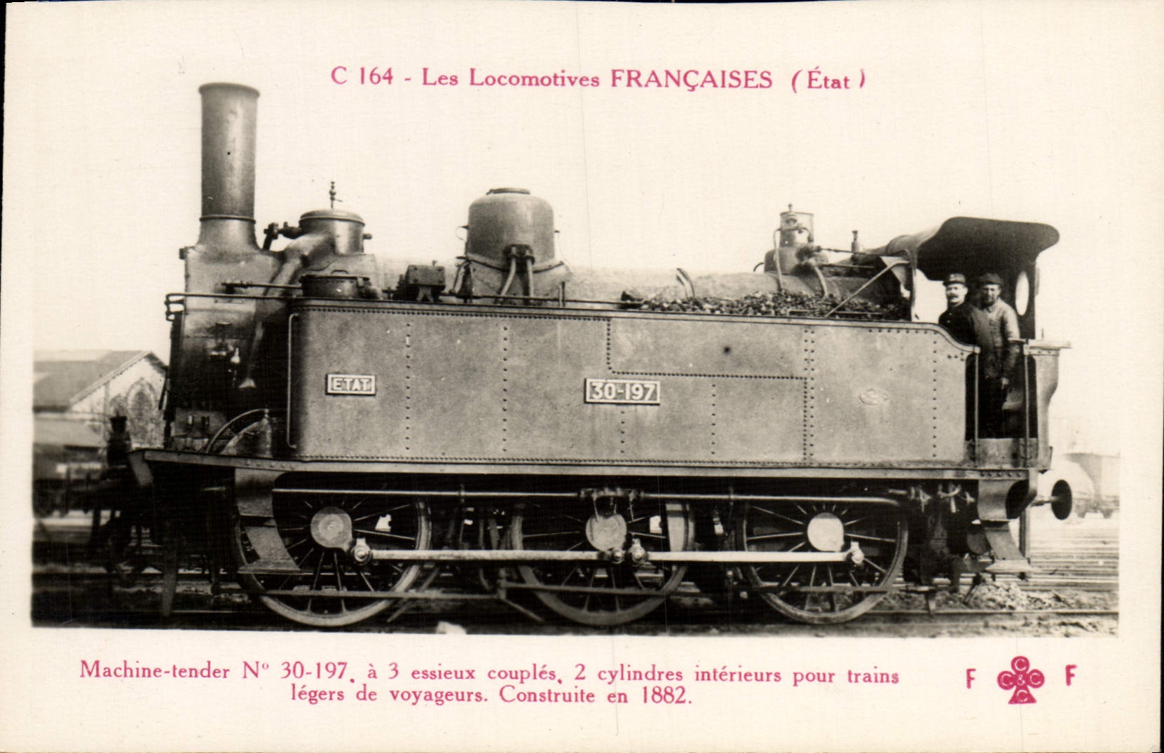 VINTAGE POSTCARD Train Engine Machine tender 30.197