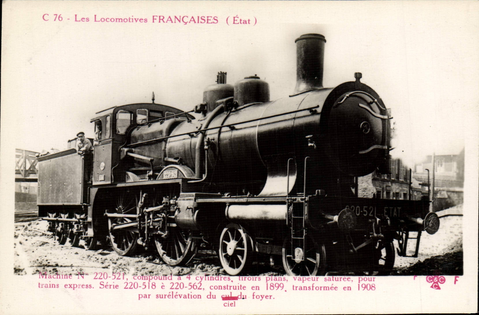 CPA Train Locomotive Machine 220 521