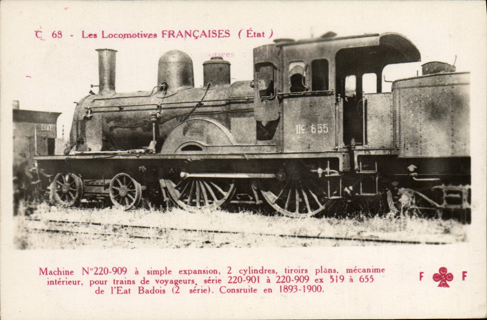 CPA Train Locomotive Machine 220 909