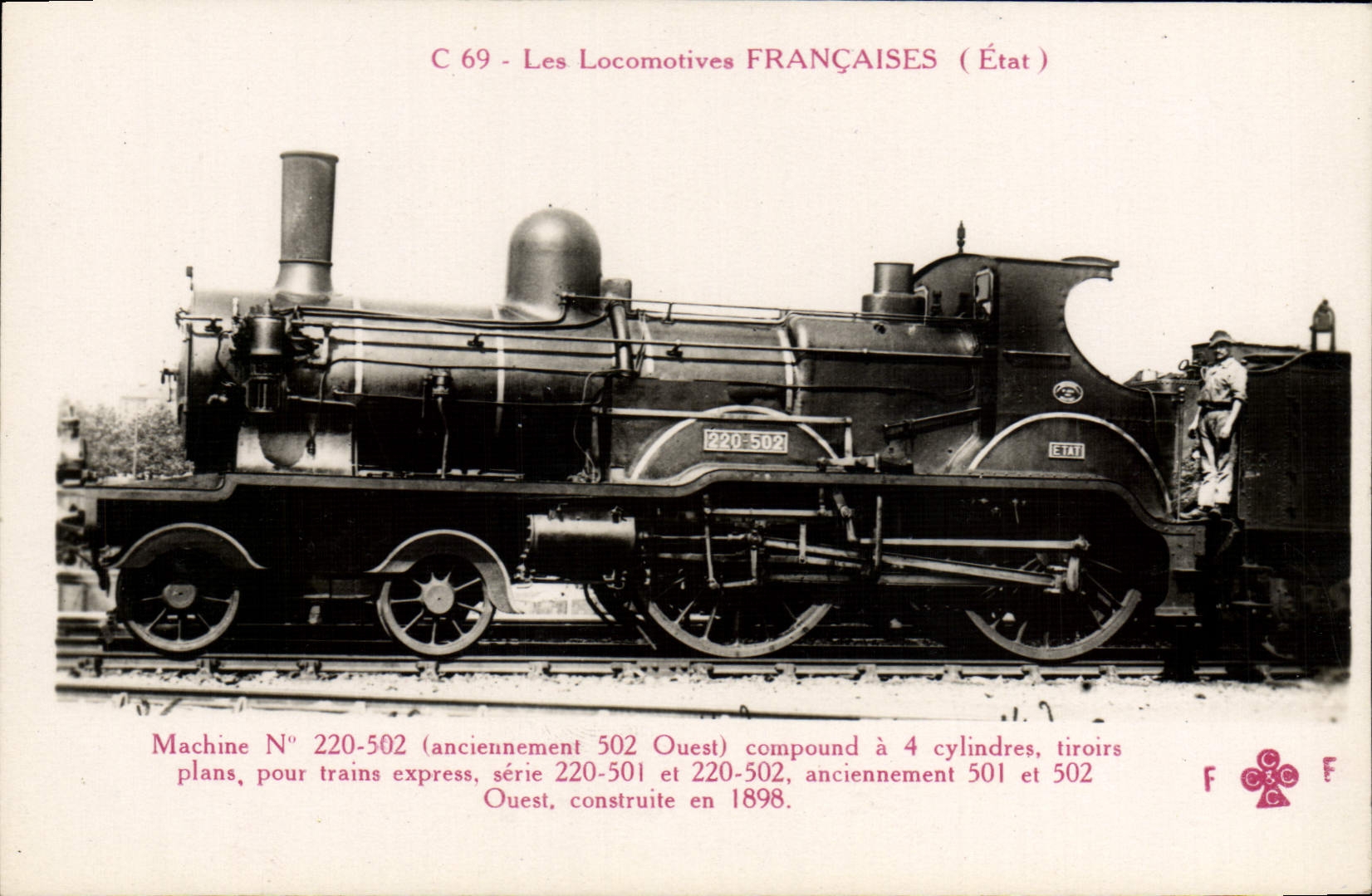 CPA Train Locomotive Machine 220 502