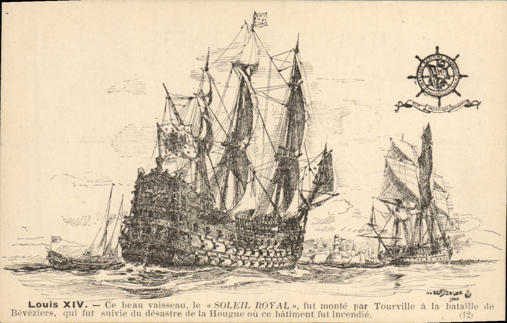CPA Bateau Voilier louis XIV