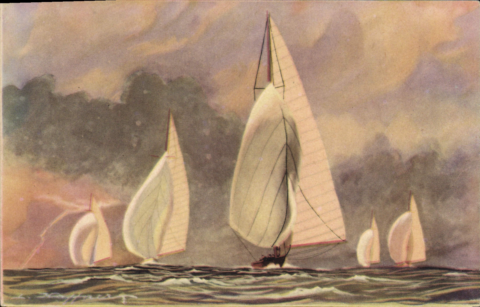 CPA Bateau Voilier Vent arriere 