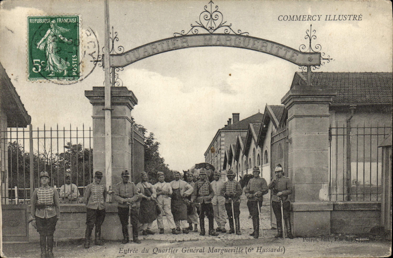 Los cuarteles de Militaria Commercy de la POSTAL de la VENDIMIA entraron de la jefatura general Margueritte 6to Hussards