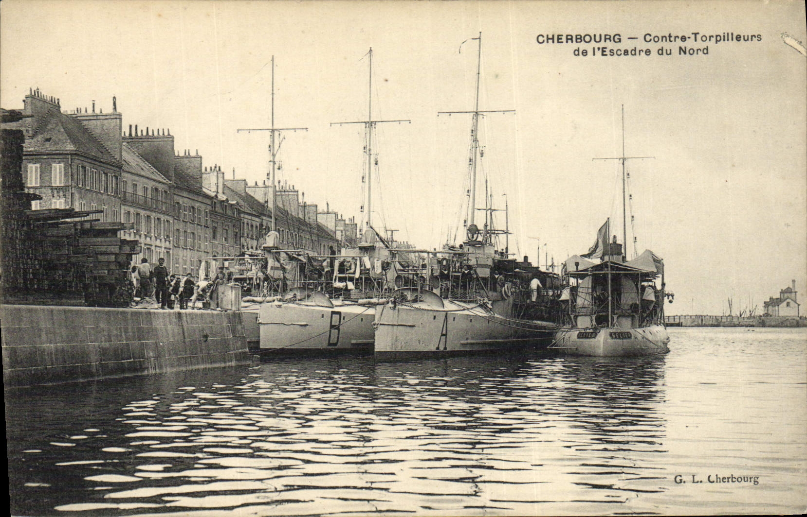 CPA Bateau de guerre Cherbourg Contre torpilleurs de l'escadre du Nord 