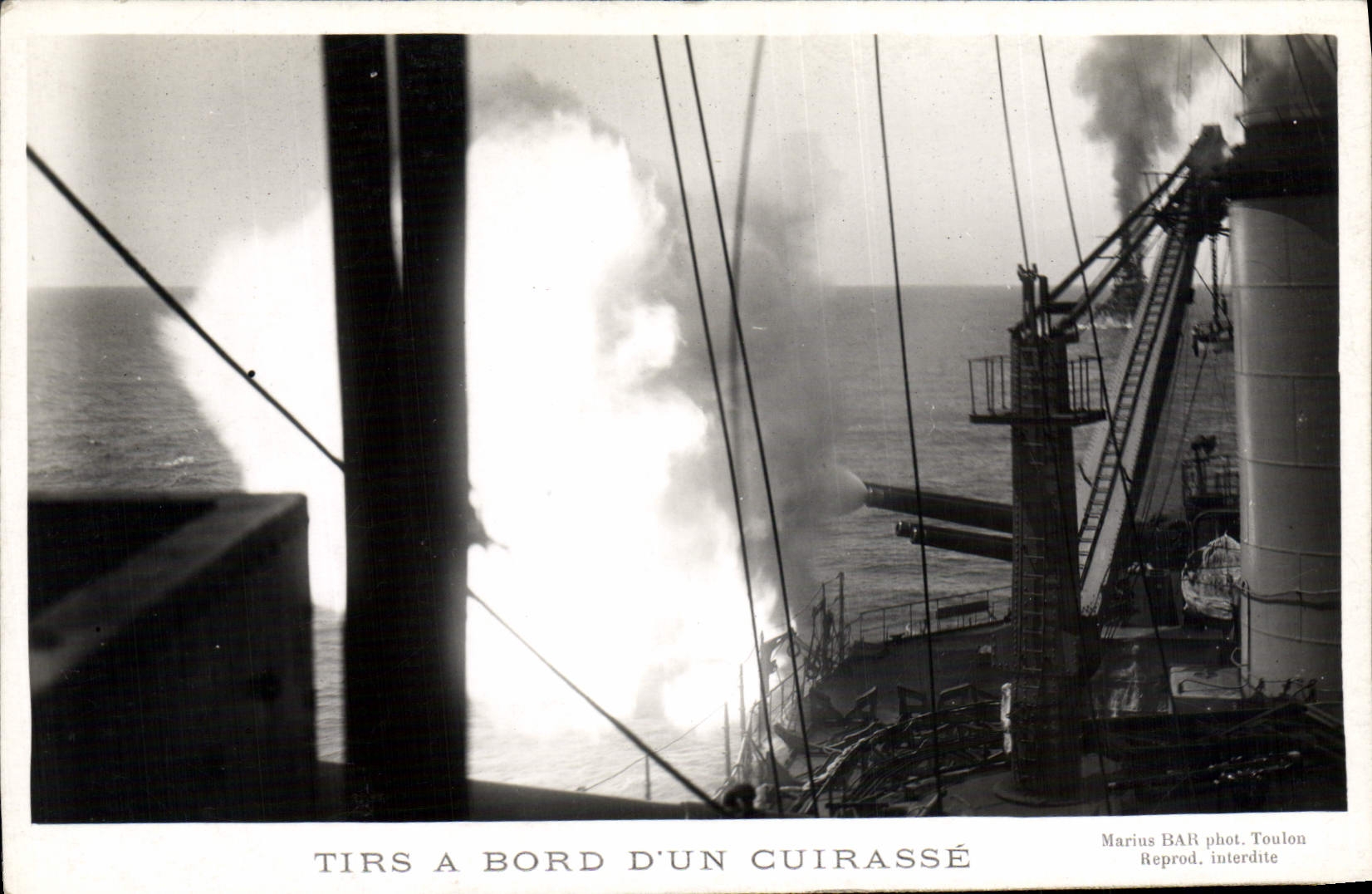 VINTAGE POSTCARD Warship Tirs has edge of an armor