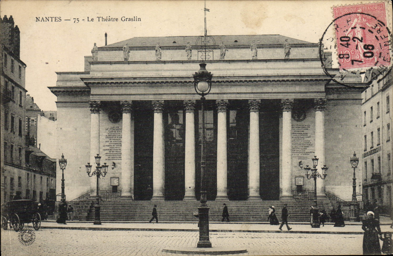 VINTAGE POSTCARD the Theater Graslin Nantes