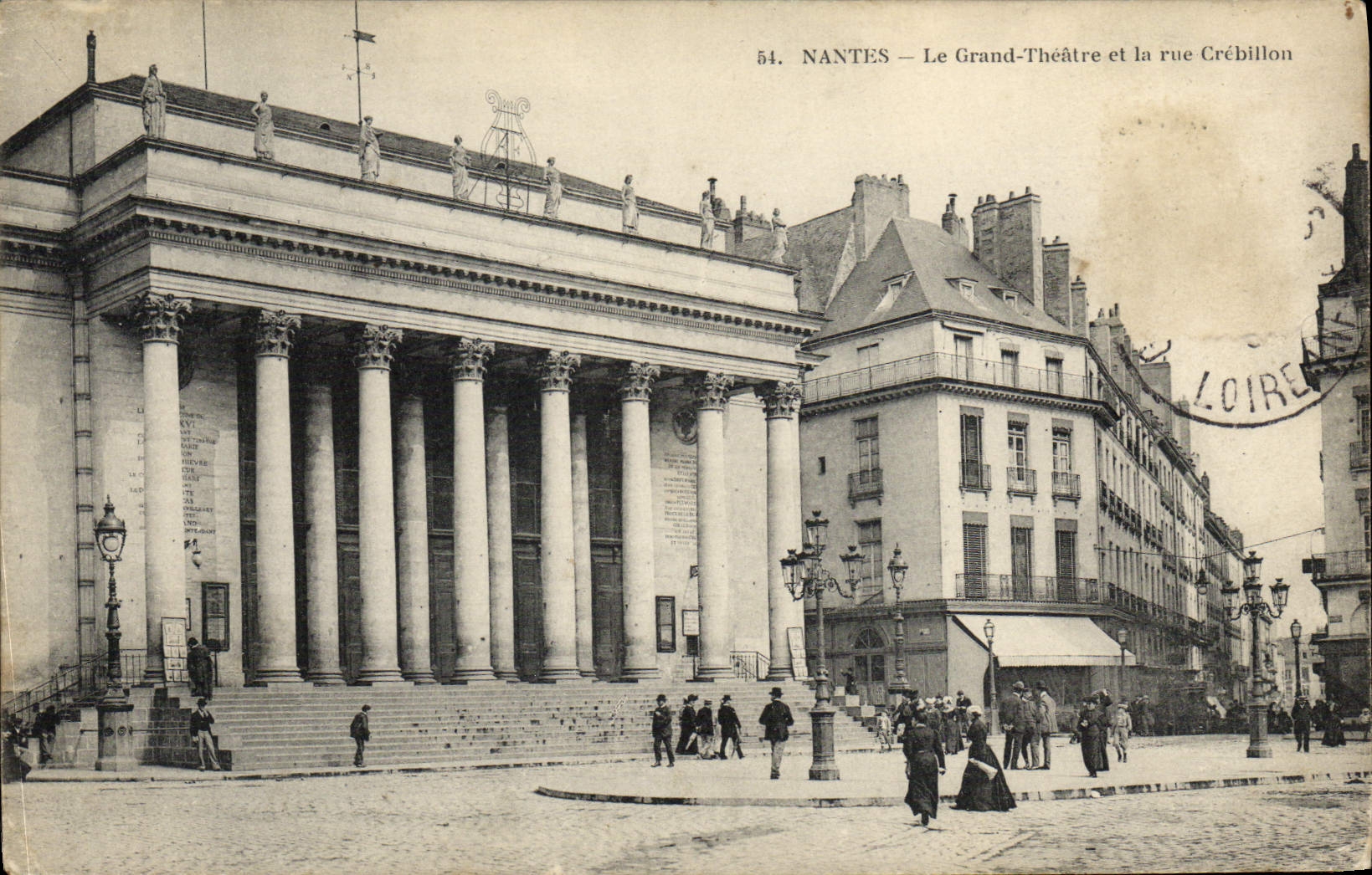 CPA Le grand Theatre et la rue Crebillon Nantes