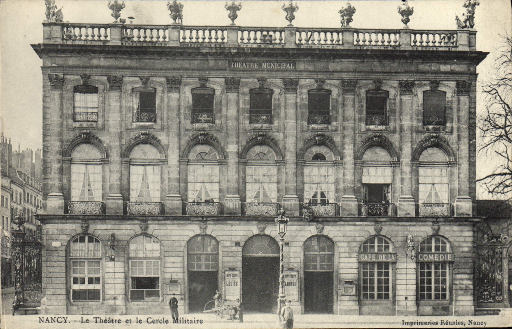 VINTAGE POSTCARD Nancy the Theater and the military Circle
