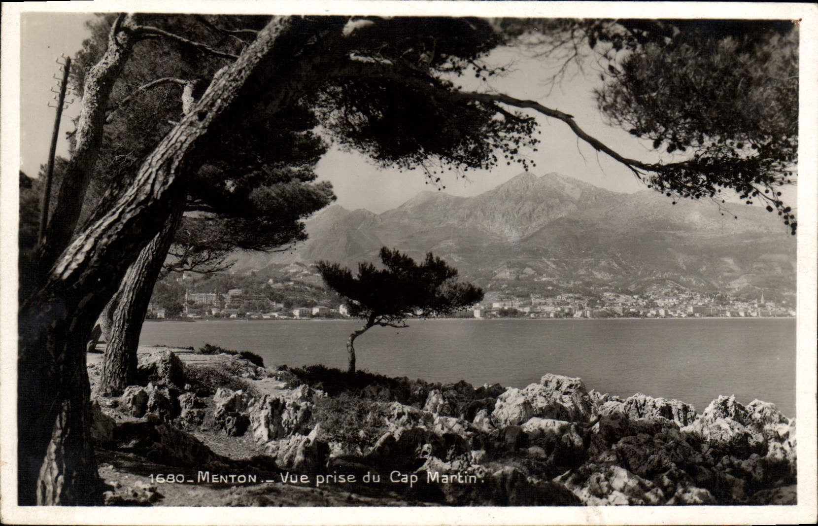 VINTAGE POSTCARD Menton Seen from of Cape Martin