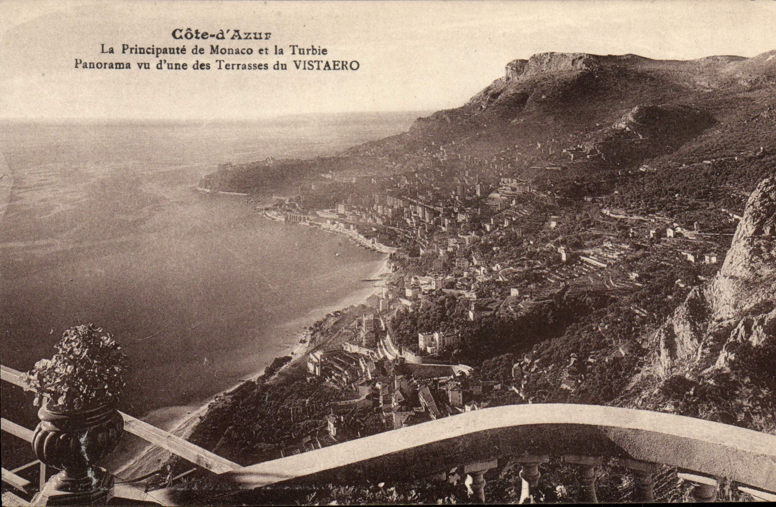 CPA Principaute de Monaco et la Turbie Panorama vu d'une des terrasses du Vistaero