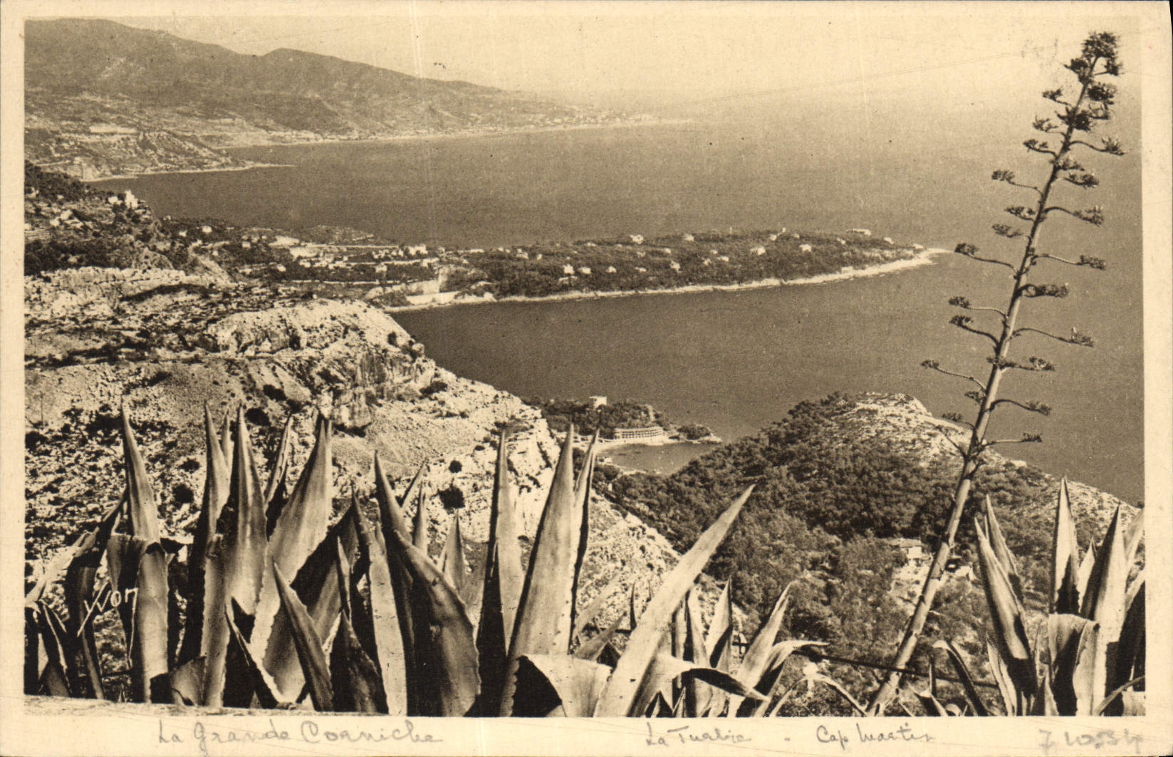 VINTAGE POSTCARD Roquebrune the Cape Martin seen of the round not of Turbie