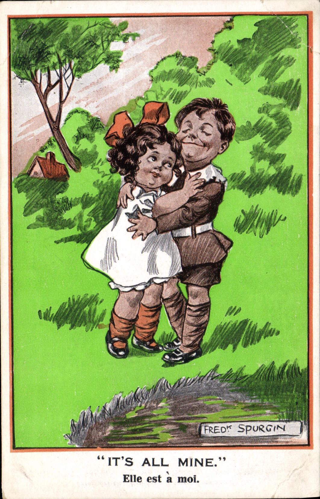 VINTAGE POSTCARD Illustrator Children Fred Spurgin