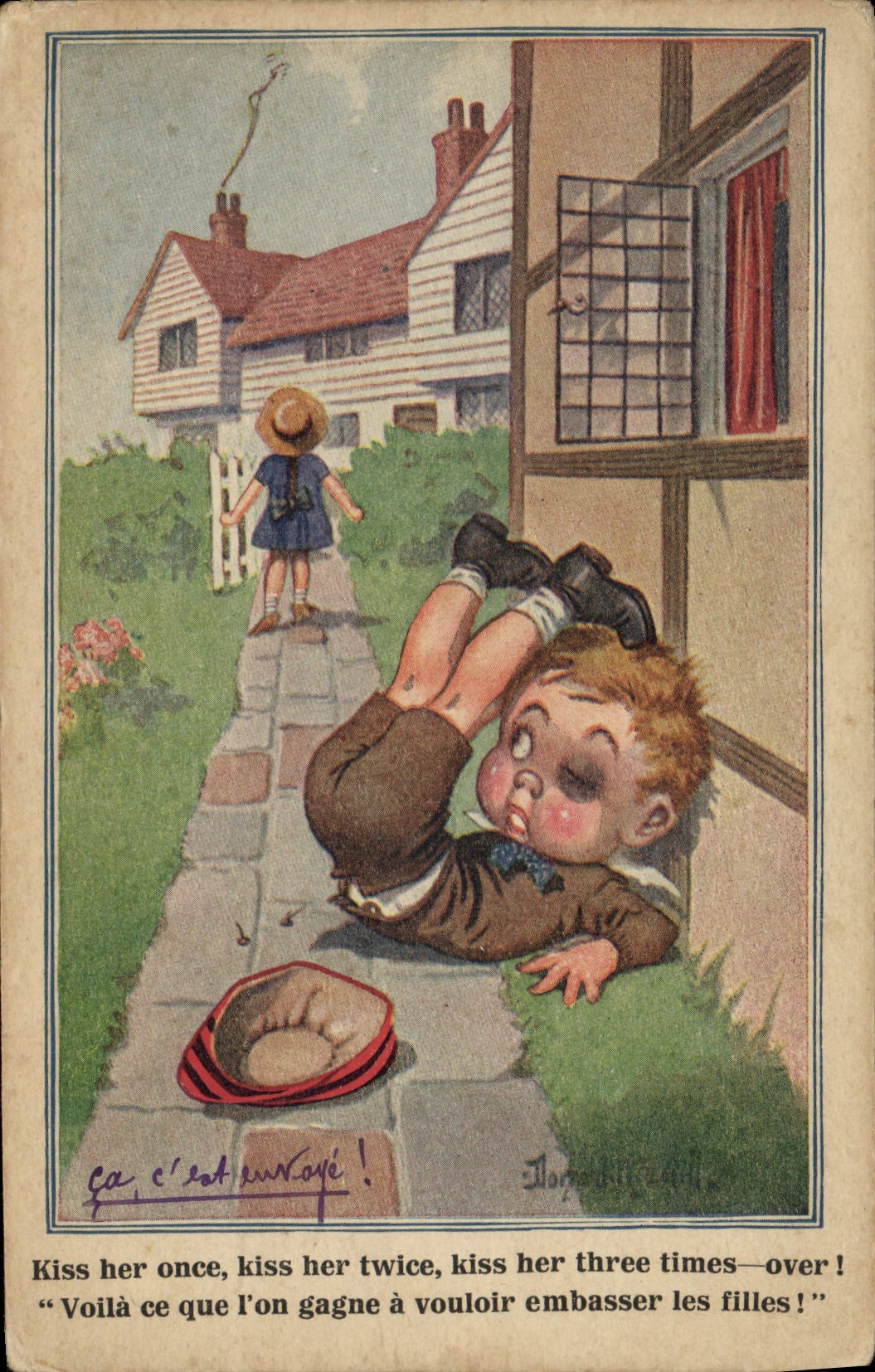 VINTAGE POSTCARD Illustrator Child Donald Mc Gill