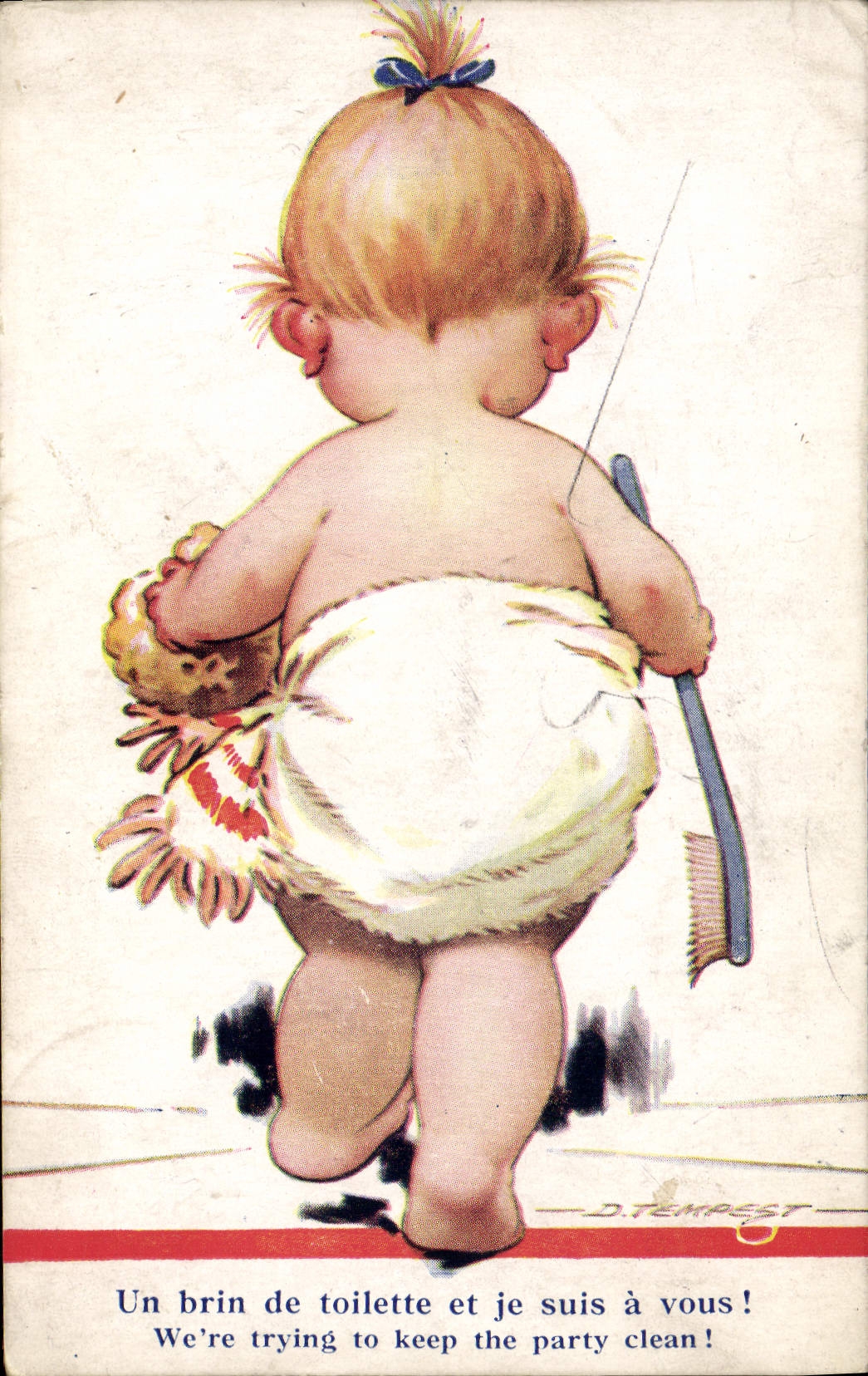 VINTAGE POSTCARD Illustrator Tempest Child
