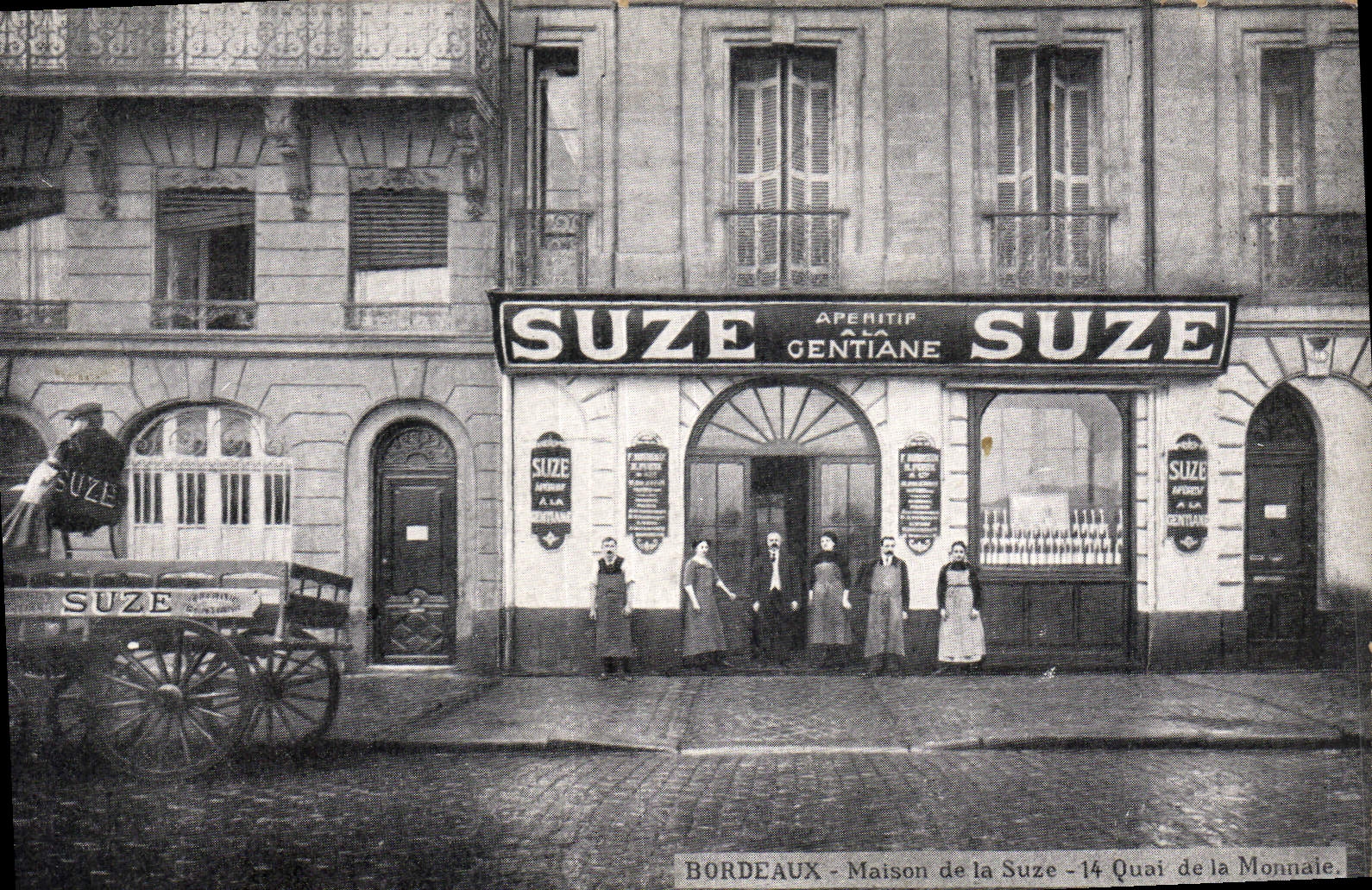 VINTAGE POSTCARD Bordeaux House of Suze Alcohol Quay of the currency