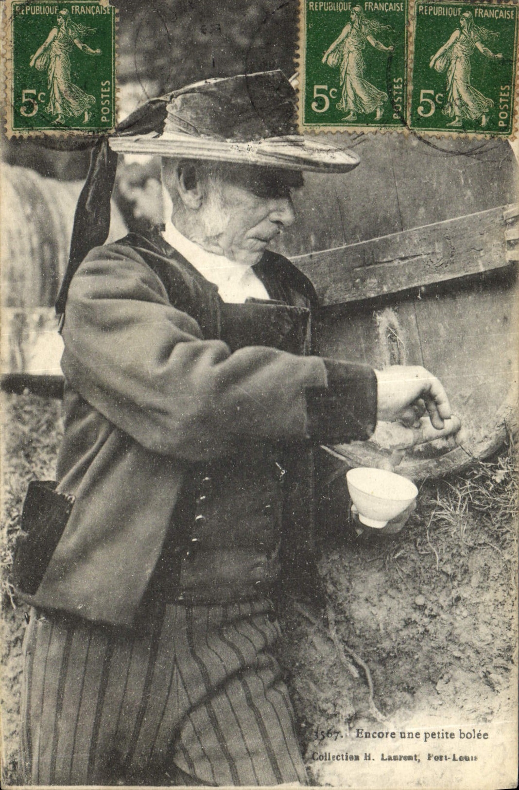 VINTAGE POSTCARD Still a small bowlful Cider