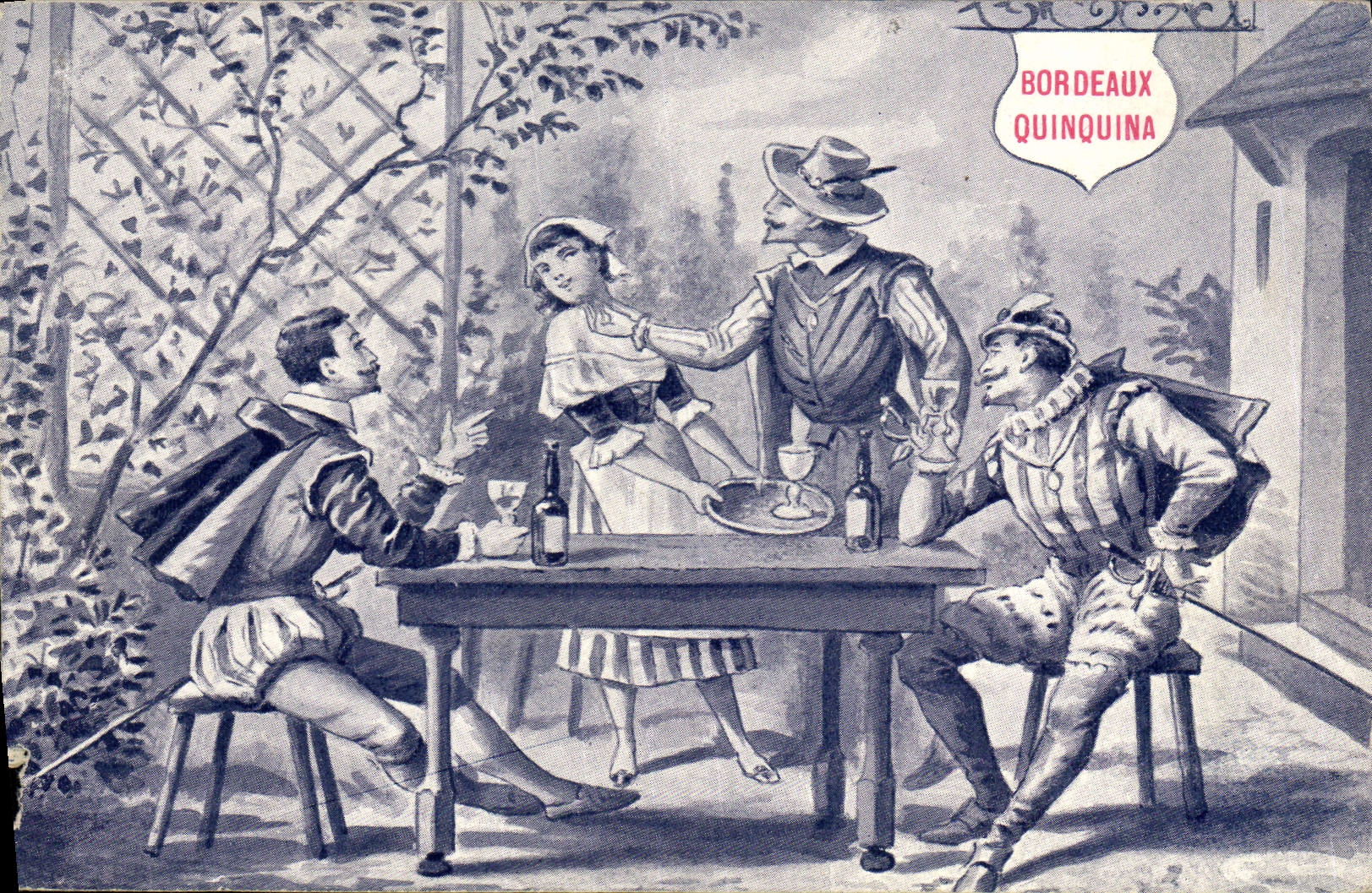 VINTAGE POSTCARD Bordeaux Quinquina