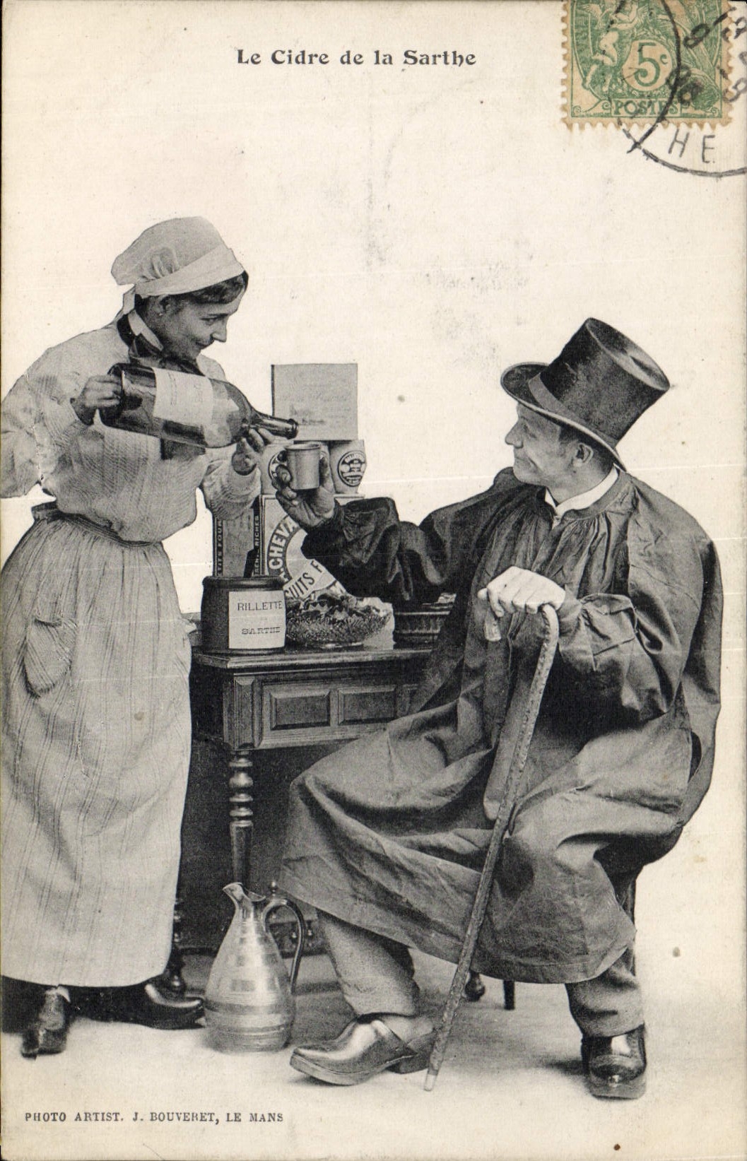 VINTAGE POSTCARD cider of the Sarthe Alcohol