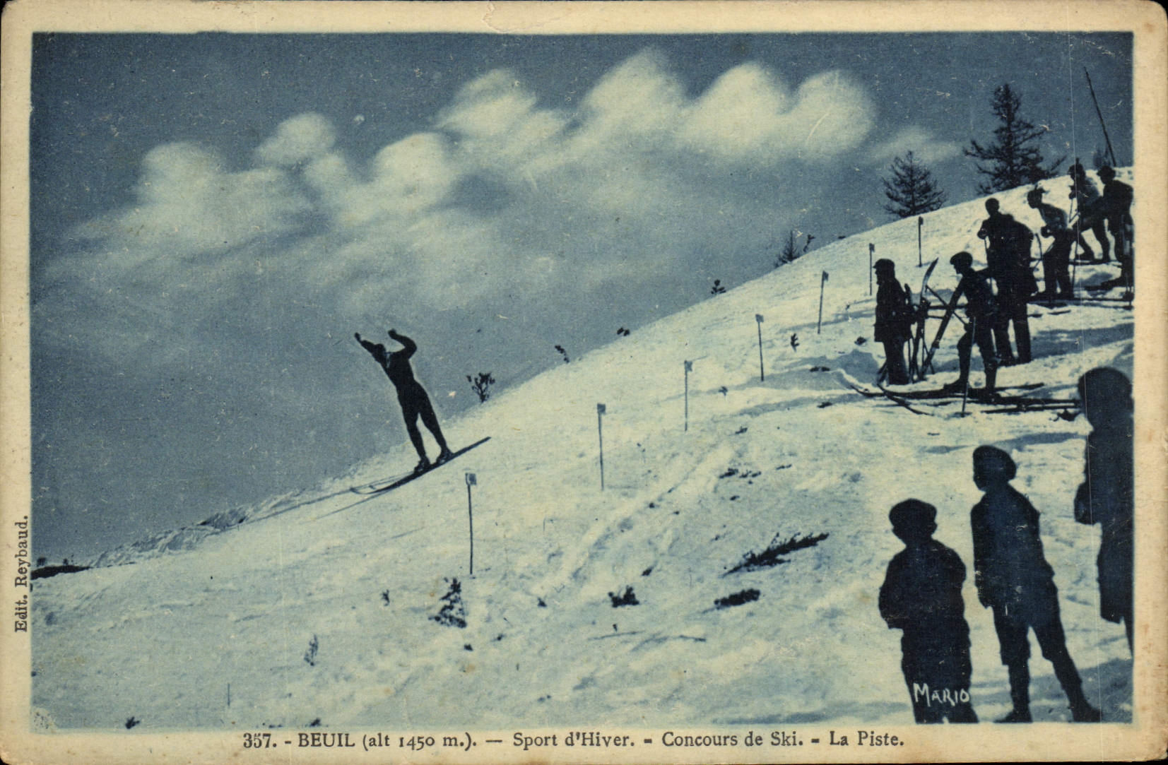 VINTAGE POSTCARD Winter sports Ski Beuil Contest of ski the track