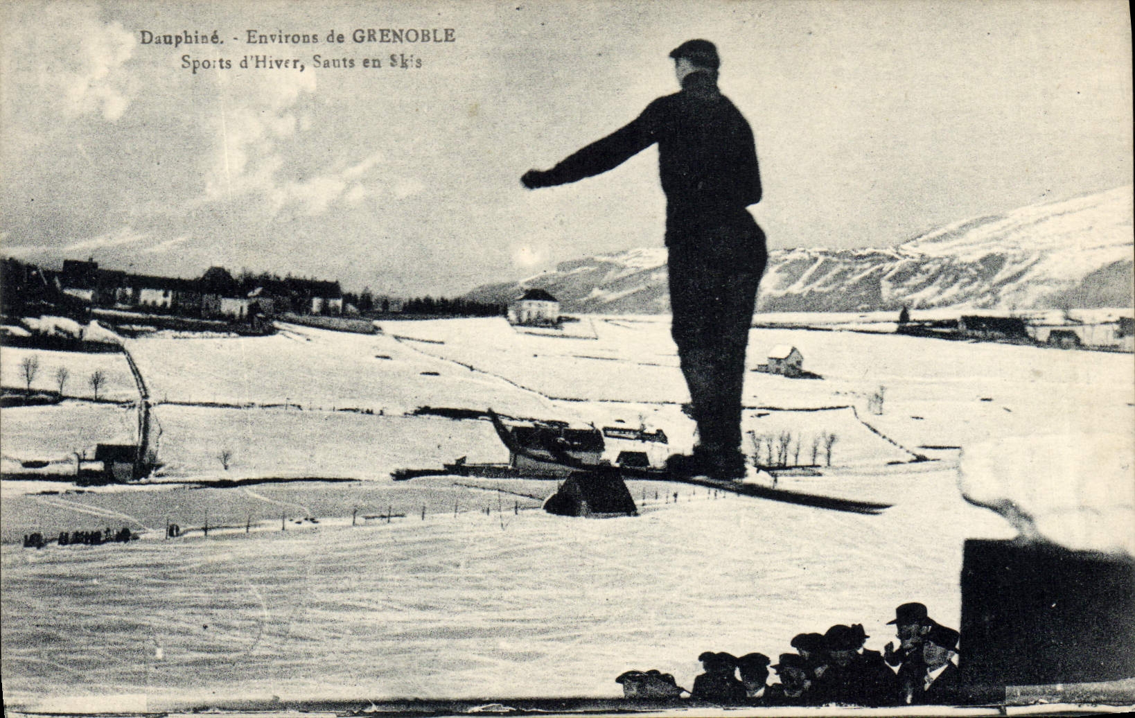 VINTAGE POSTCARD Dauphine Winter sports Ski Surroundings of Grenoble Ski-jumps