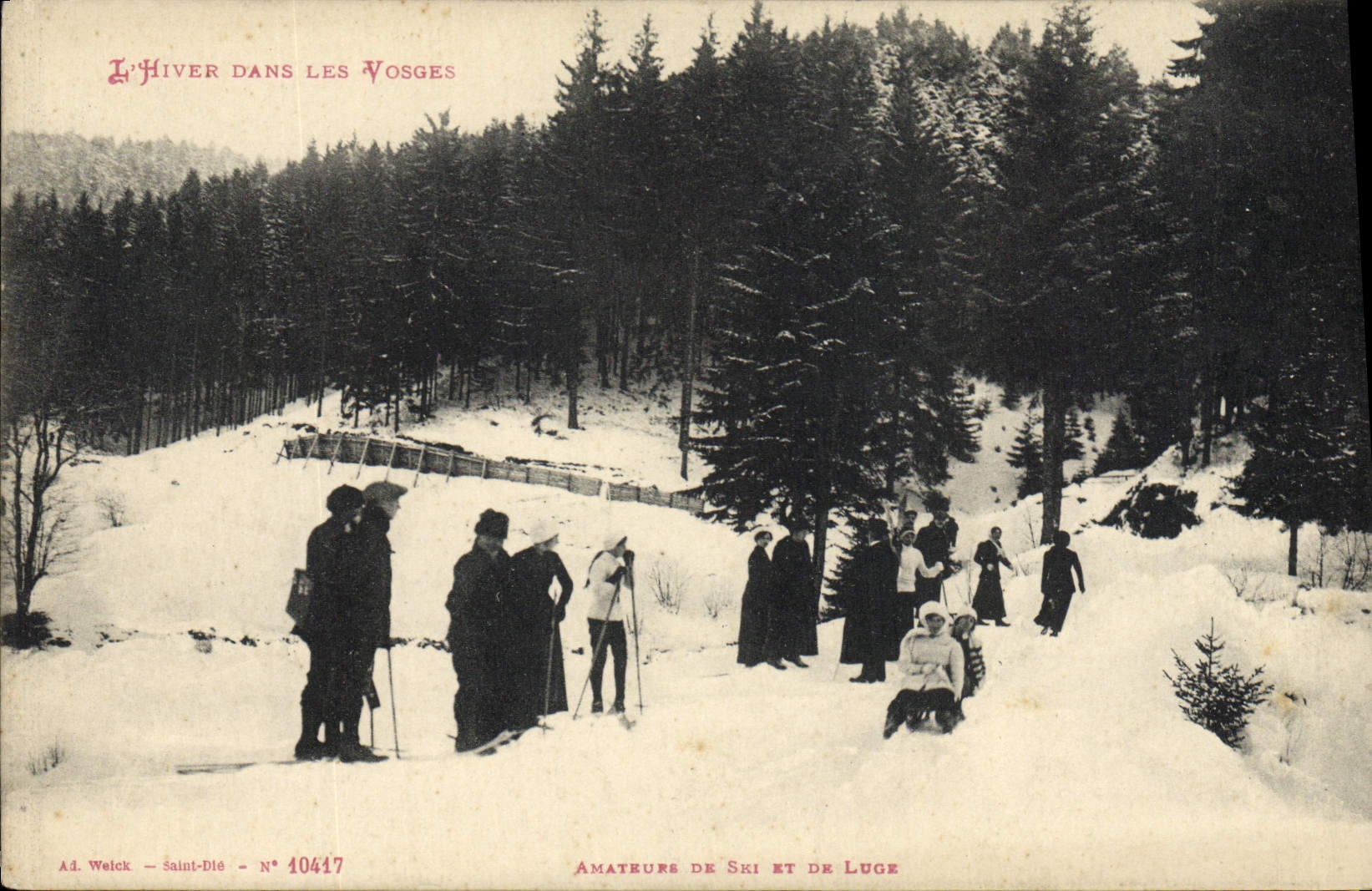 CPA Sports d'hiver Ski L'hiver dans les Vosges Amateurs de ski et de luge