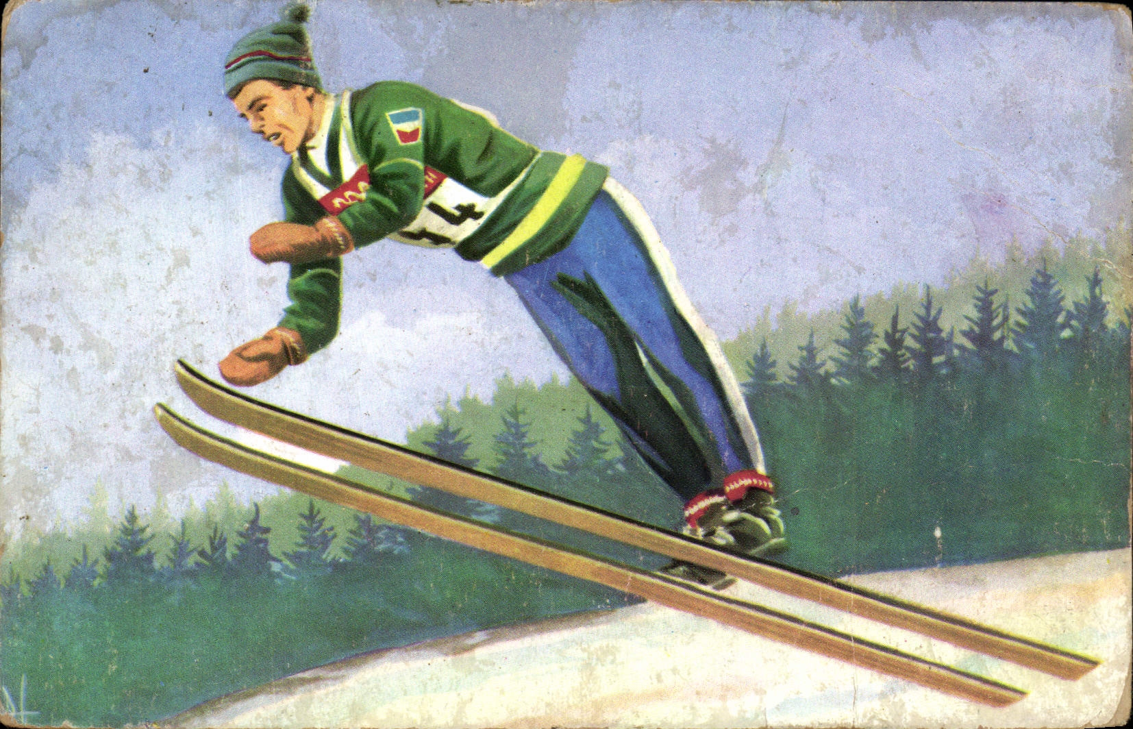 CPA Sports d'hiver Ski Jeux Olympiques Ski saut messieurs 1932 Lake Placid 1936 Garmish