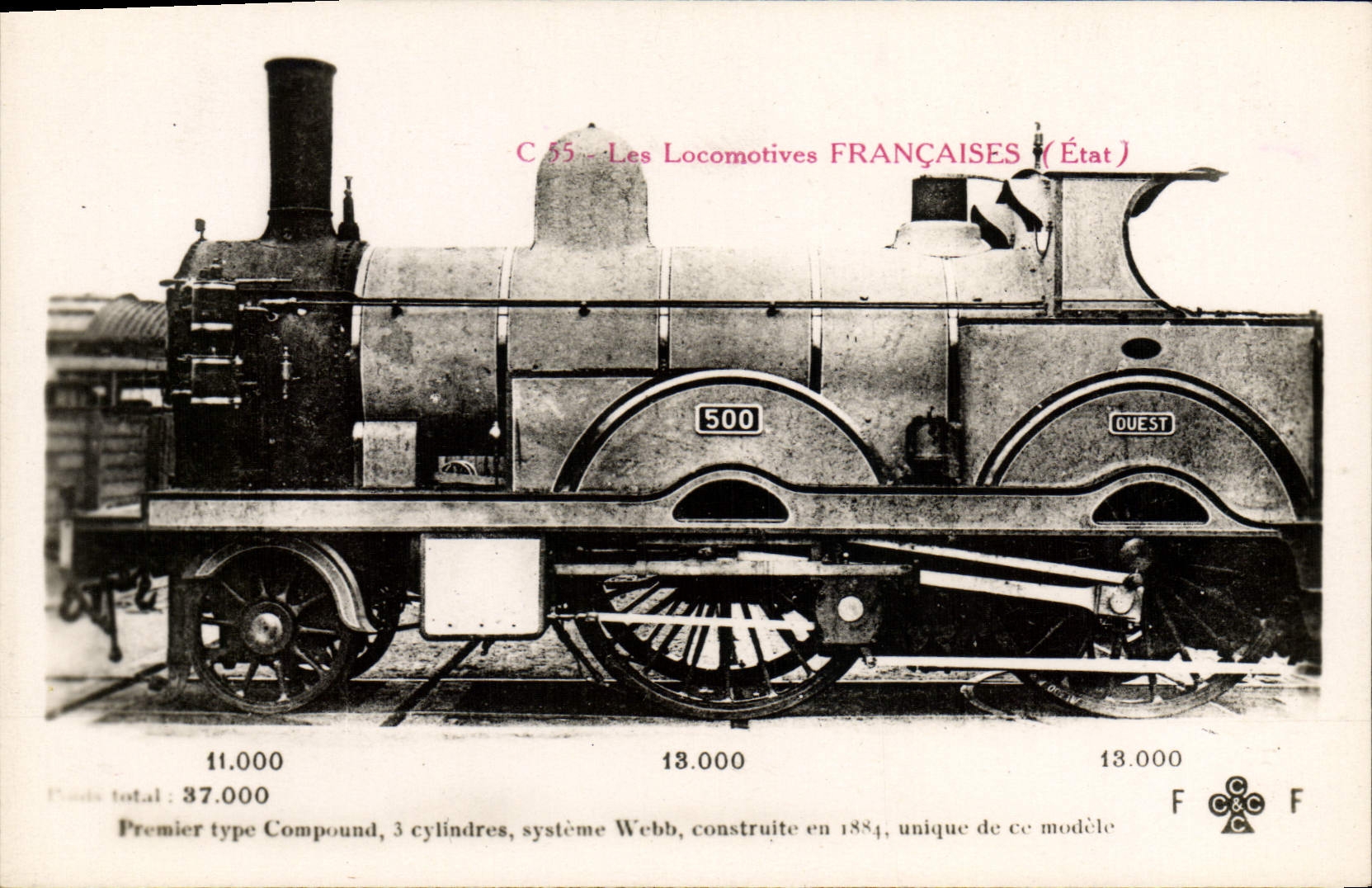 VINTAGE POSTCARD Train Standard Engine First Compound Webb System