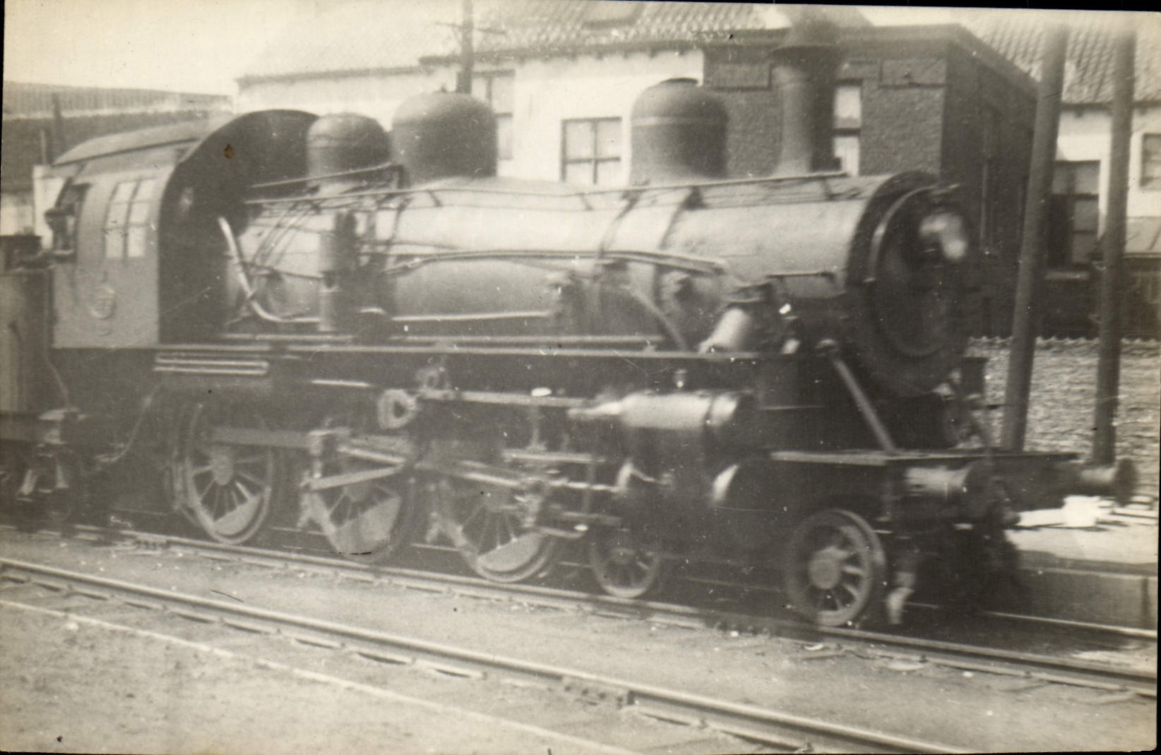 Real photo Train Canadian Engine has Calais then in Belgium Hermann