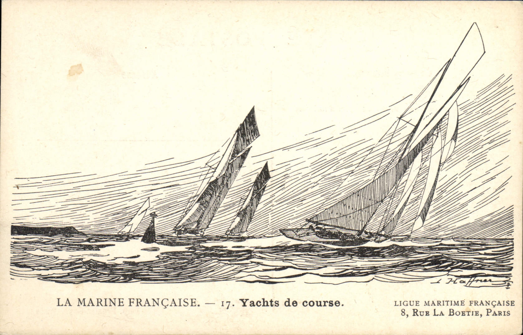 VINTAGE POSTCARD Sailing Boat Racing yachts