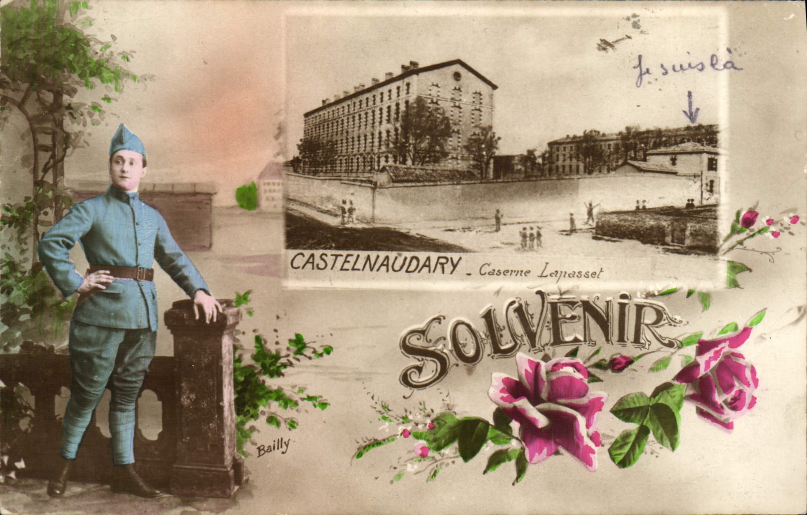 VINTAGE POSTCARD Militaria Barracks Castelnaudary Lapasset Barracks