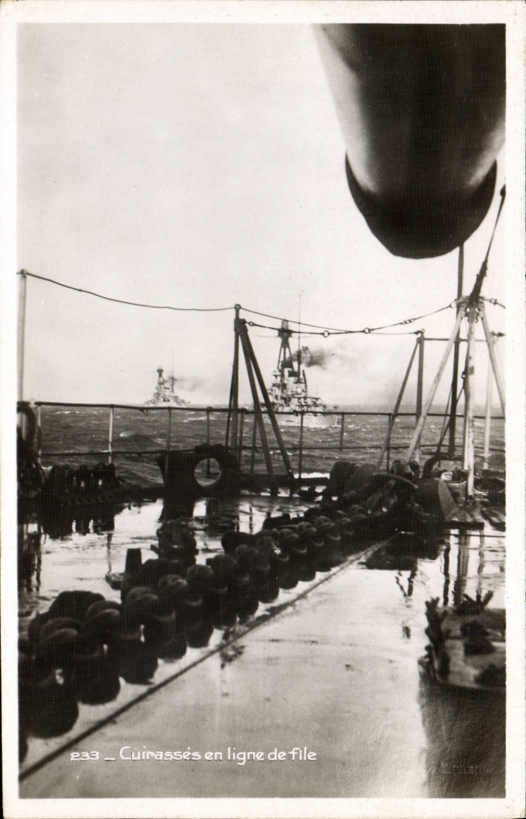 VINTAGE POSTCARD Boat War Armours in line of file