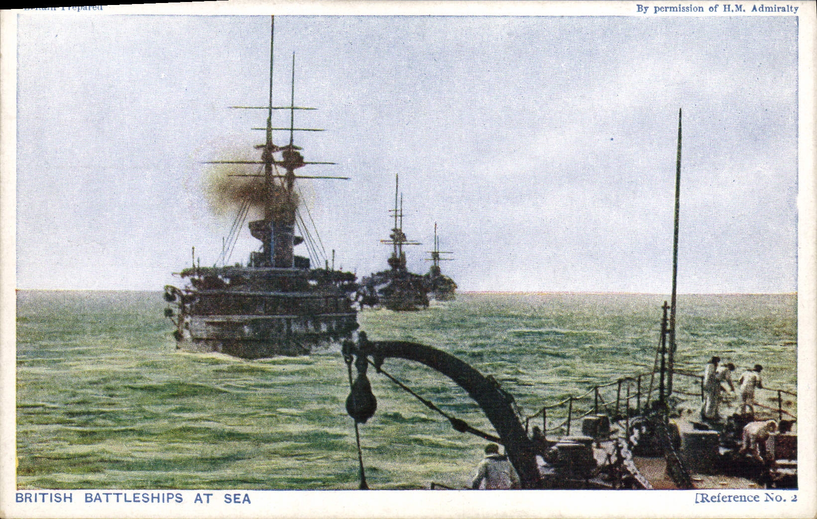 CPA Bateau Guerre British battleships at sea