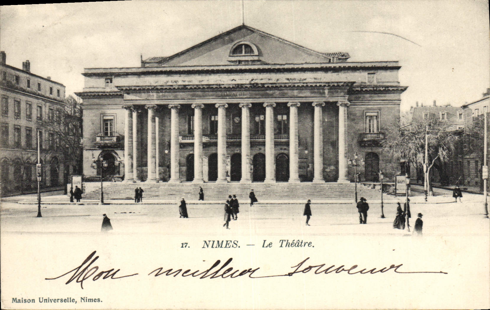 VINTAGE POSTCARD the Nimes theater