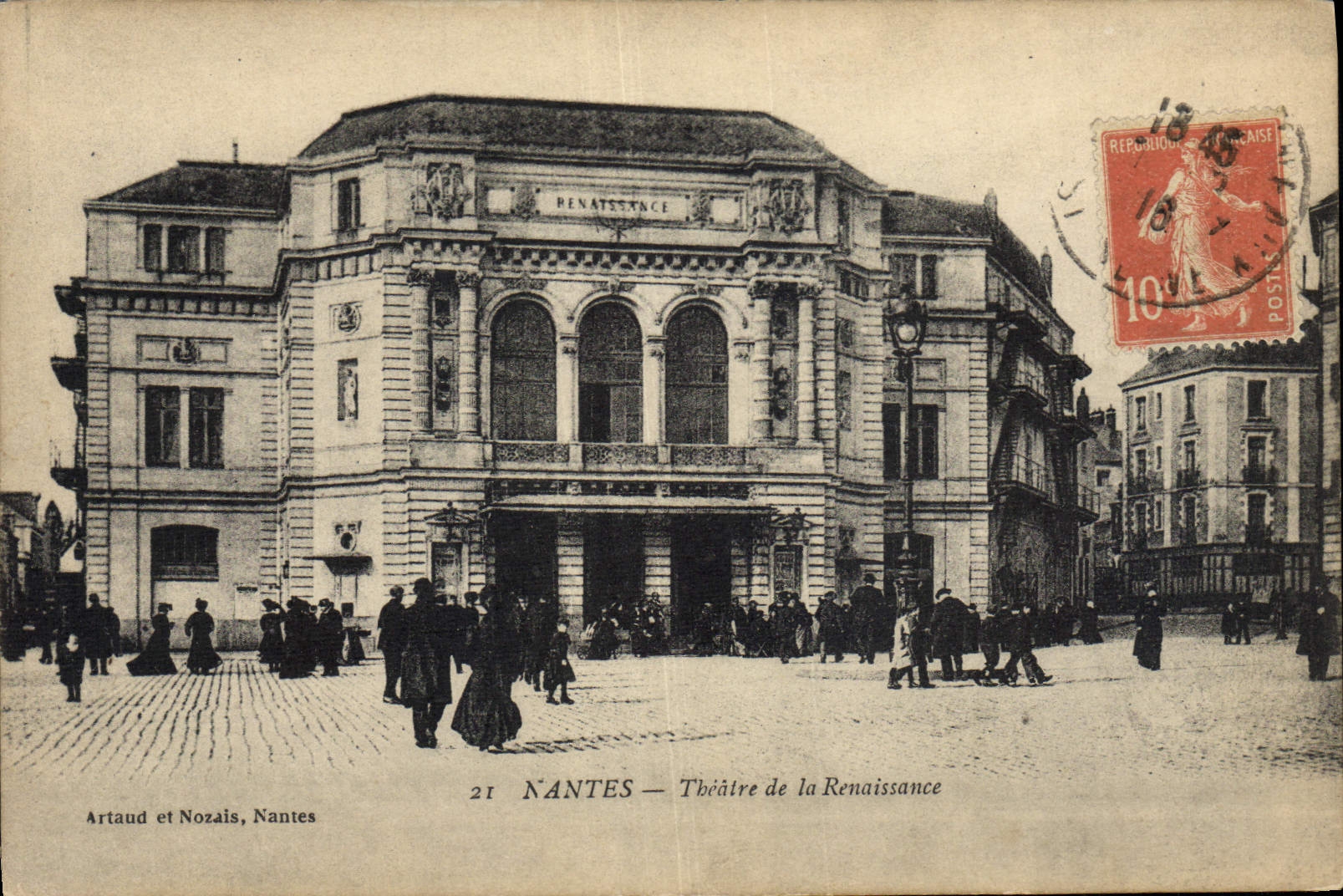 VINTAGE POSTCARD Nantes the theater of Renaissance