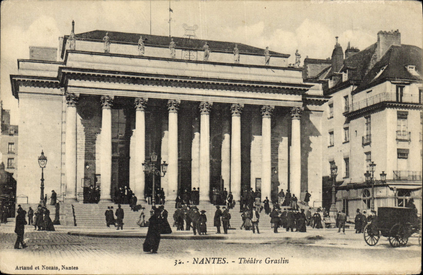 VINTAGE POSTCARD Nantes the Graslin theater