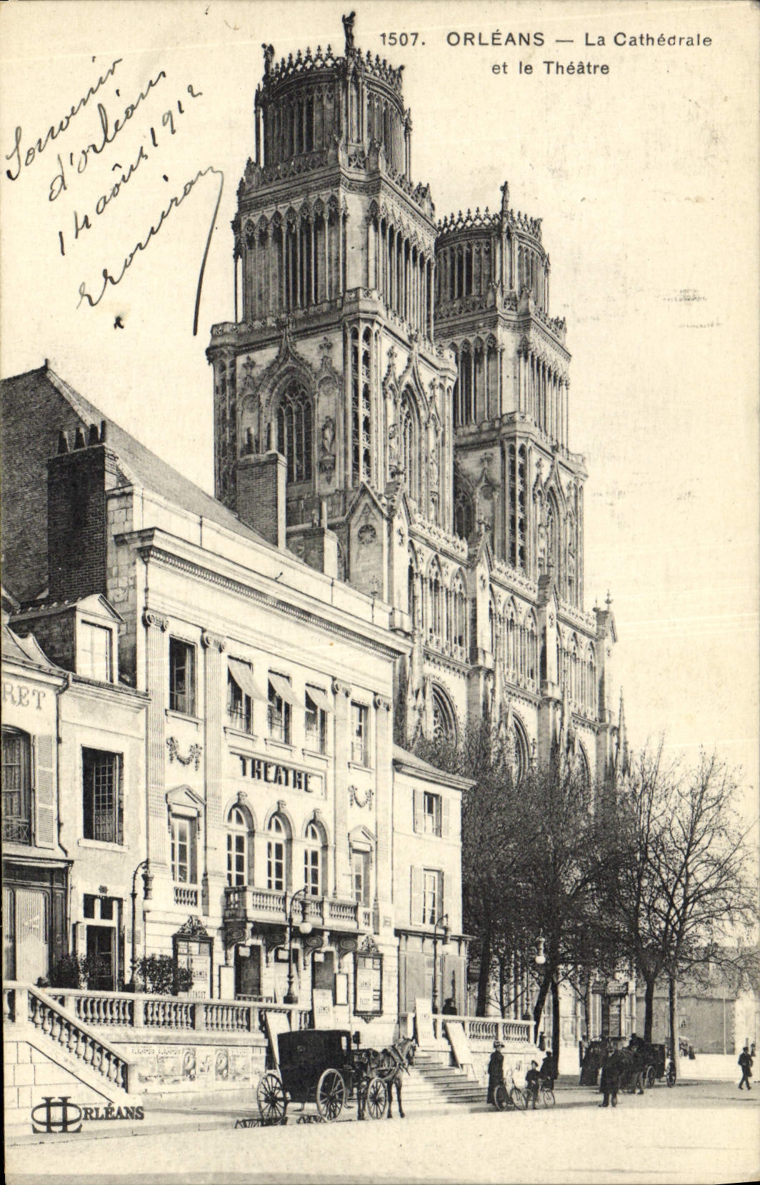 CPA Orleans La catherale et le theatre 
